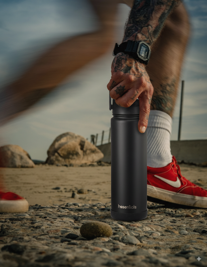 Hssentials 750ml Insulated Water Bottle – Dual Lid & Twist Lid